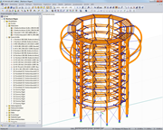Modell des Baumturms in RSTAB (© WIEHAG)