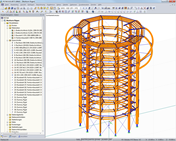 Modell des Baumturms in RSTAB (© WIEHAG)
