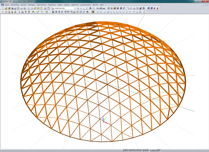Modell des Saldome2 in RSTAB (© Häring)