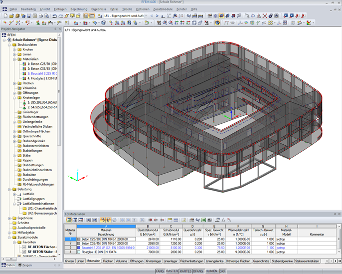 Gesamtmodell der Schule in RFEM (© Rohmer)