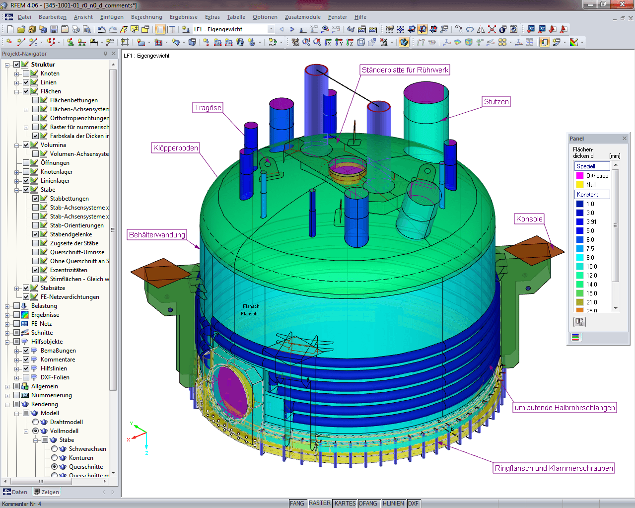 Berechnungsmodell in RFEM (© Peter & Partner)