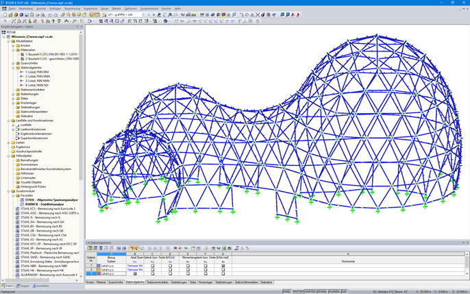 3D-Modell des Empfangsgebäudes in RSTAB (© zapf & co.)