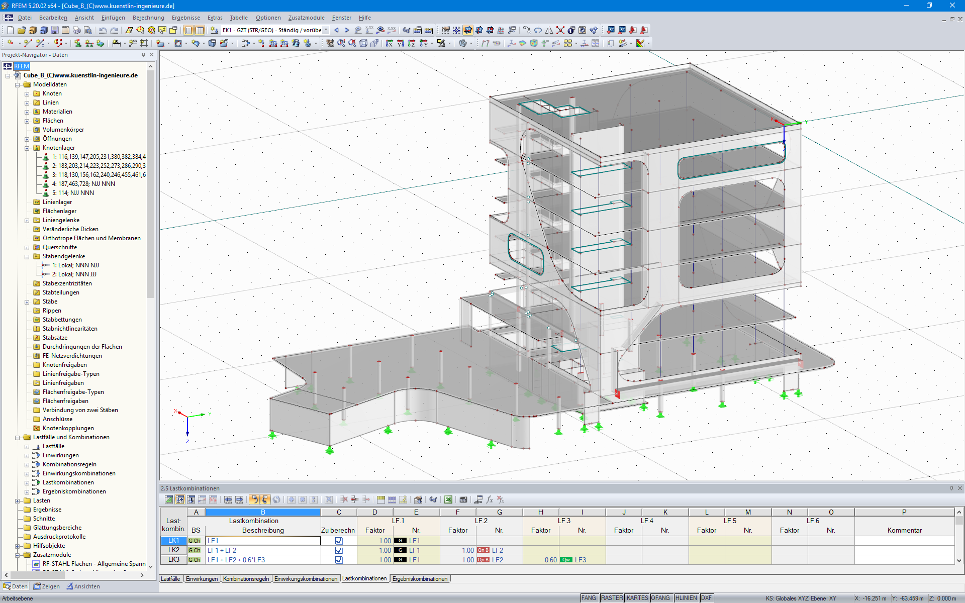 3D-Modell des "Cube B" in RFEM (© künstlin ingenieure)