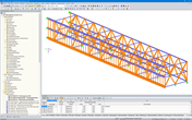 RFEM-Modell der Fachwerkkonstruktion, die zwei neue Geschosse berücksichtigt (© Indermühle Bauingenieure)