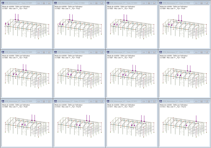 Verschiedene Kranlaststellungen in RFEM (© Albyr)