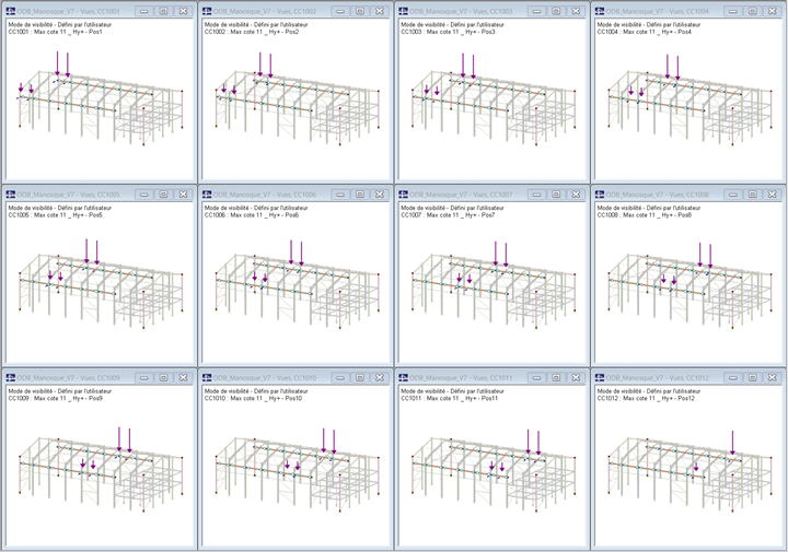 Verschiedene Kranlaststellungen in RFEM (© Albyr)