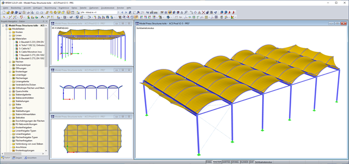 Modell der Überdachung in RFEM (© AC Structures)