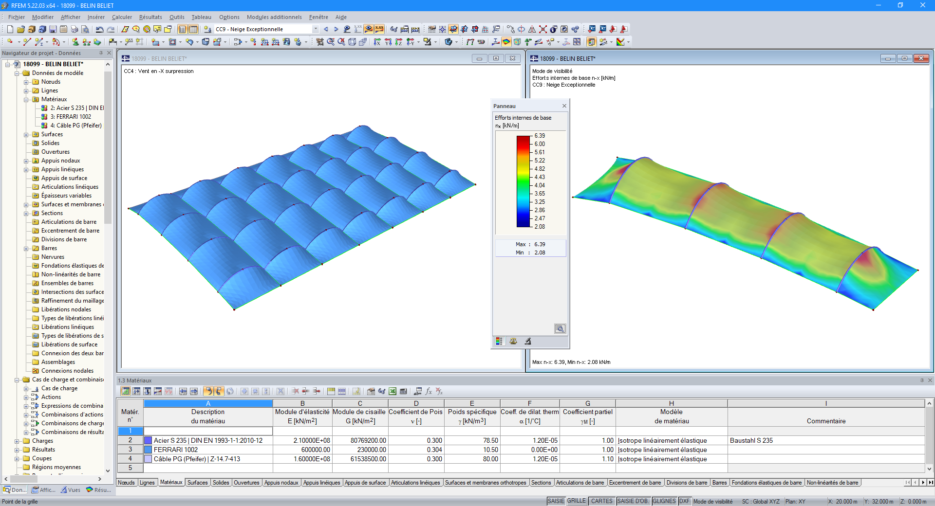 Modell der Überdachung des Tennisplatzes in RFEM (© ACS Production)