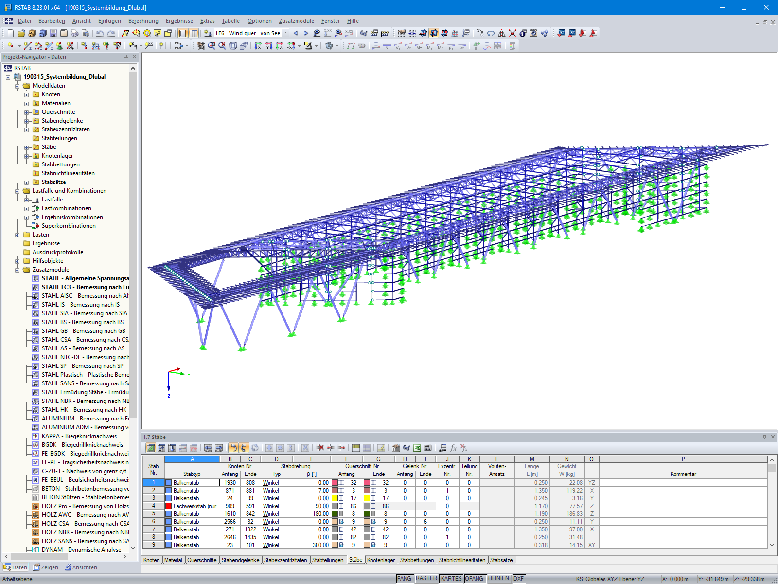Abfertigungsterminal | Kundenprojekt geplant mit RSTAB