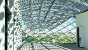 Innenansicht der Stahl-Glaskonstruktion der Kuppel (© Octatube)