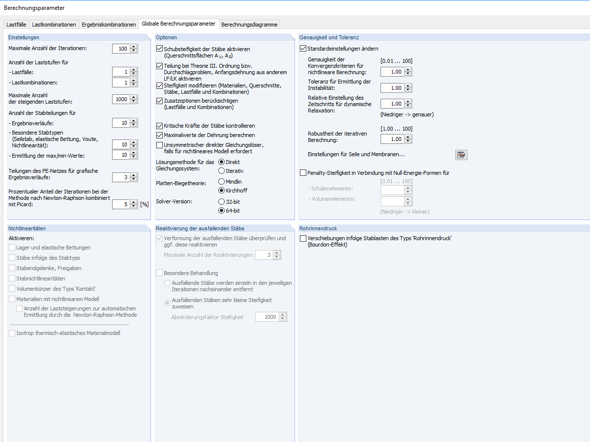 Berechnungsparameter