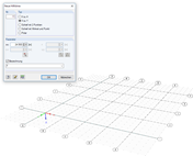 Dialog "Neue Hilfslinie" und Raster aus Hilfslinien