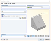 Definition des Volumenkörpers: Register "Basis"