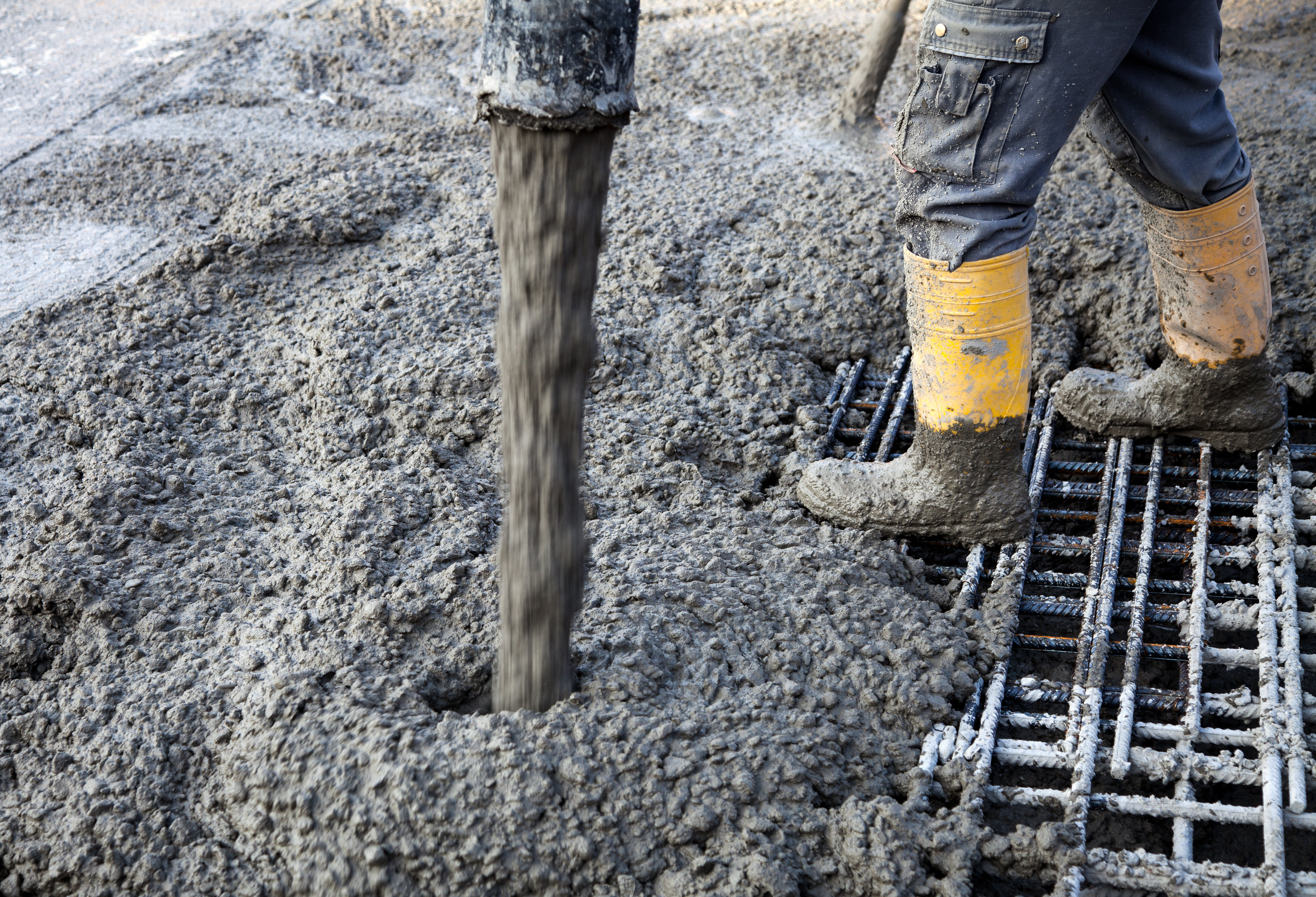 Betonage einer Stahlbetonplatte