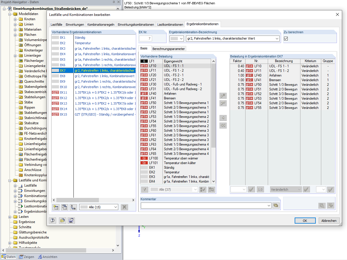Ergebniskombinationen