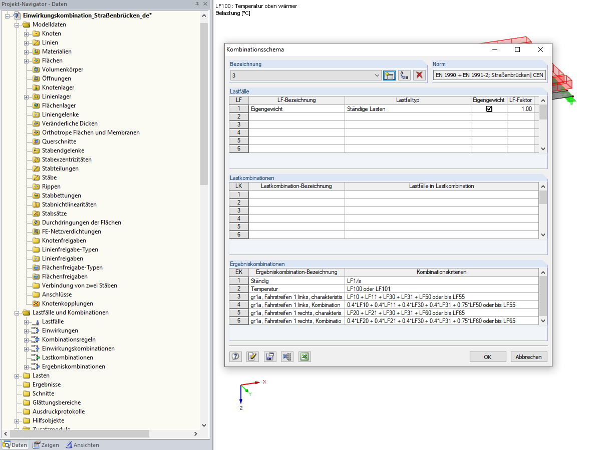 Kombinationsschema bearbeiten