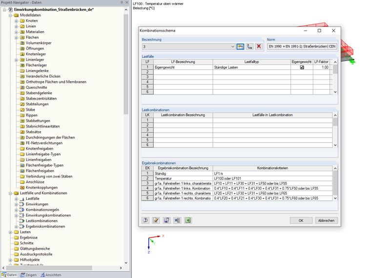 Kombinationsschema bearbeiten