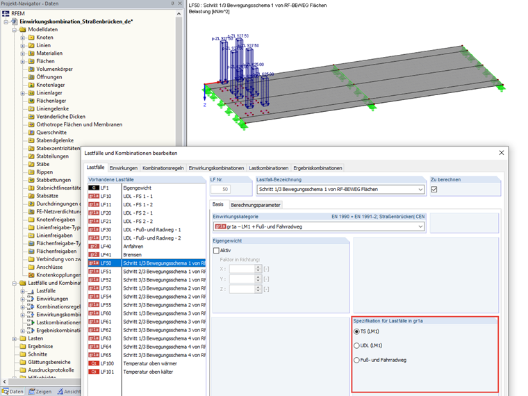 Eingabe von LF50 als TS in gr1a