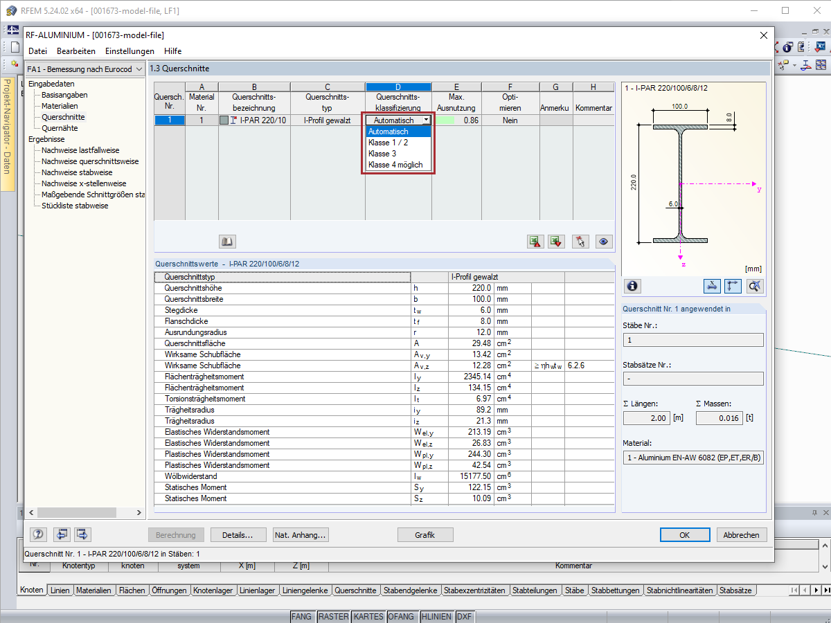 Maske 1.3 Querschnitte