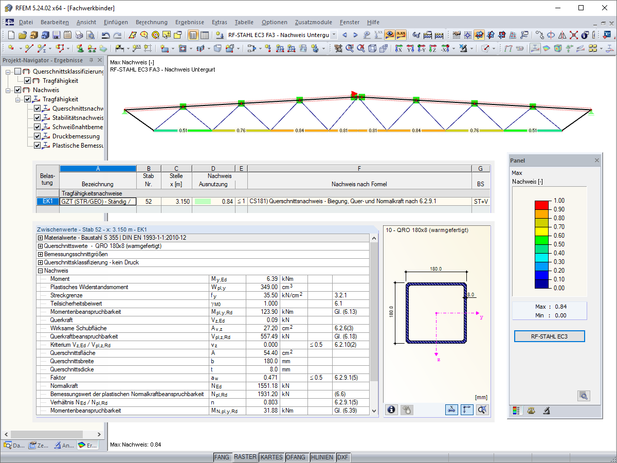 Querschnittsnachweis Untergurt