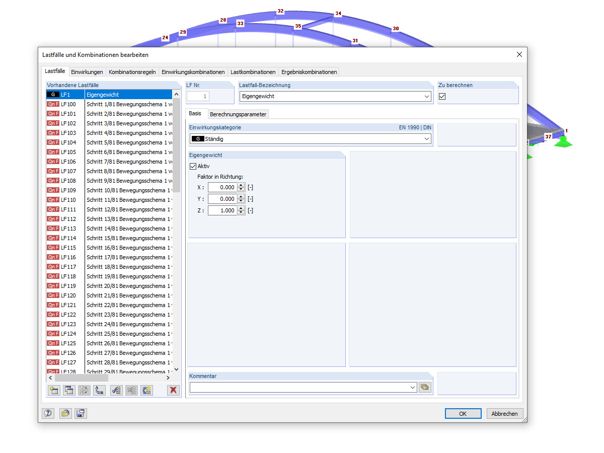 Generierte Lastfälle
