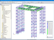 3D-Modell der Gerüstkonstruktion in RFEM (© PlusEight System AB)