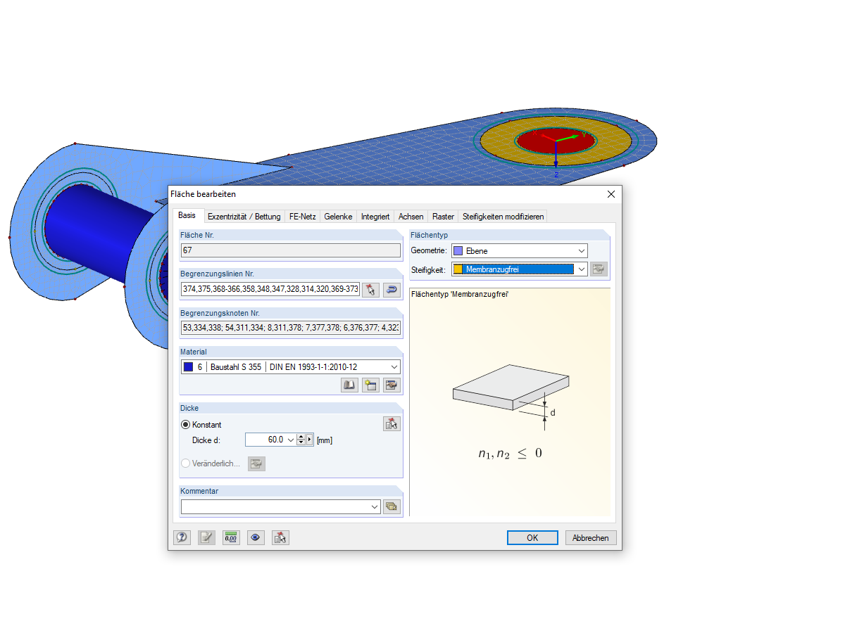 Auswahl der Steifigkeit Membranzugfrei