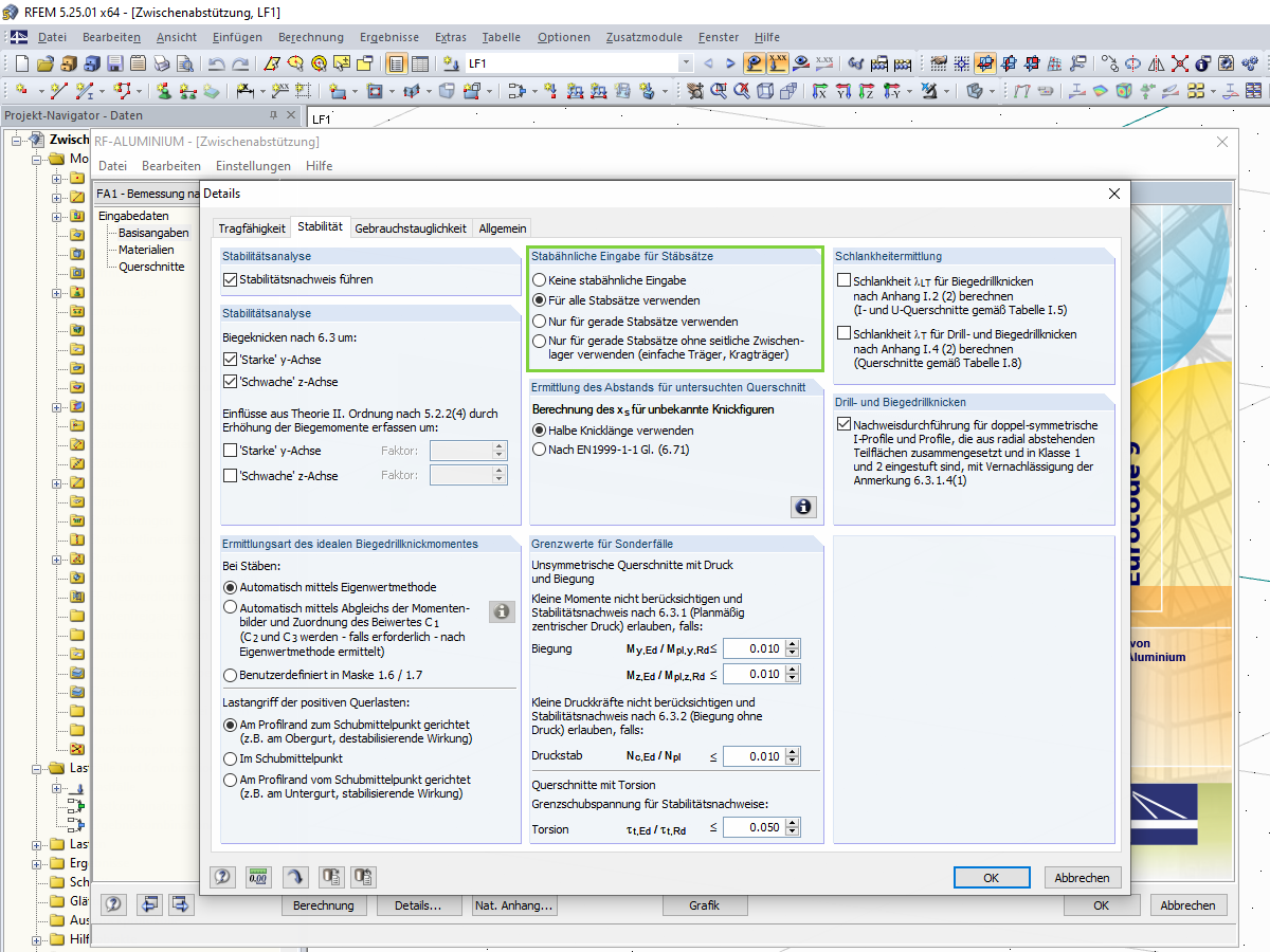 Auswahloption stabähnliche Eingabe in RF-/ALUMINIUM