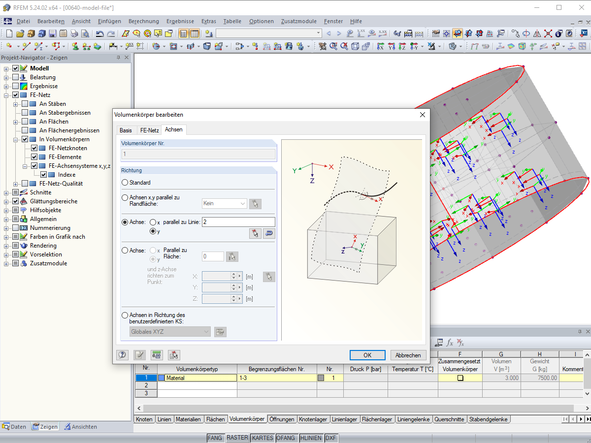 Lokale Achsen definieren