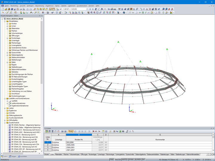 3D-Modell der Projektionskuppel in RFEM (© formTL)