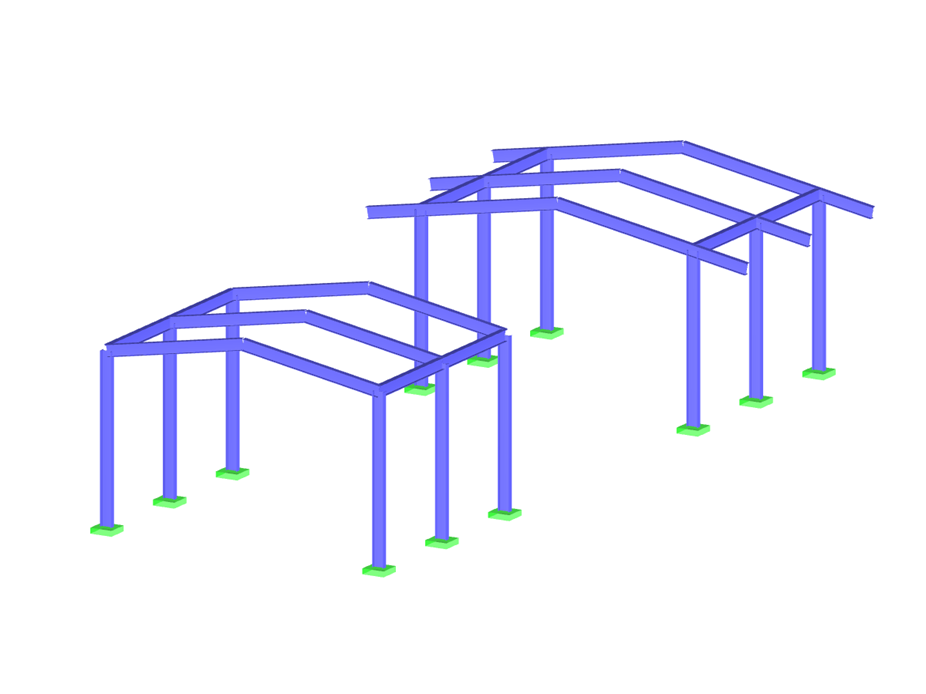 Stahlrahmenkonstruktionen mit und ohne Dachüberstand