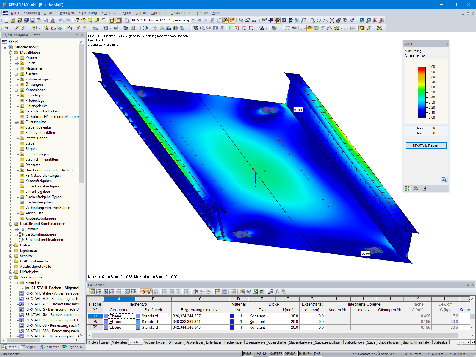 3D-Modell der Brücke in RFEM (© Schröder + Raue)