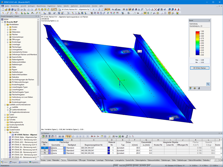 3D-Modell der Brücke in RFEM (© Schröder + Raue)