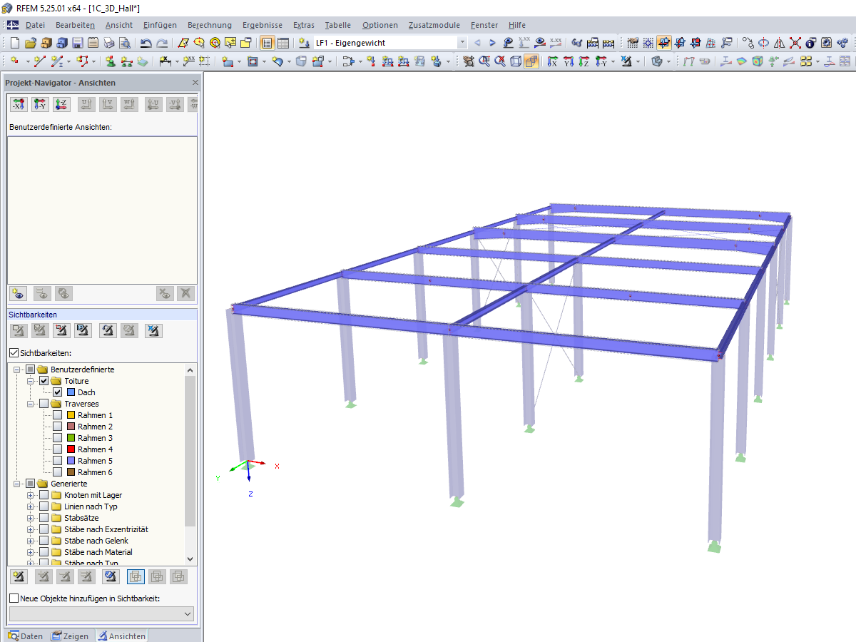 Sichtbarkeit nach Hinzufügen fehlender Stäbe