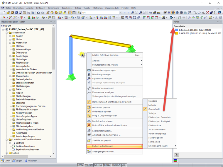 Farben in Grafik nach Querschnitt