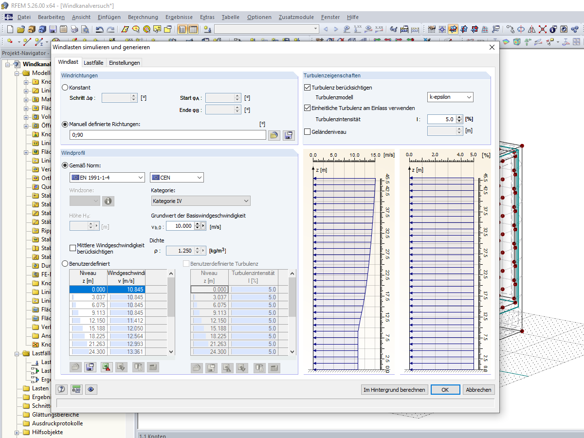 Windbeschreibung in der Schnittstelle zu RWIND Simulation