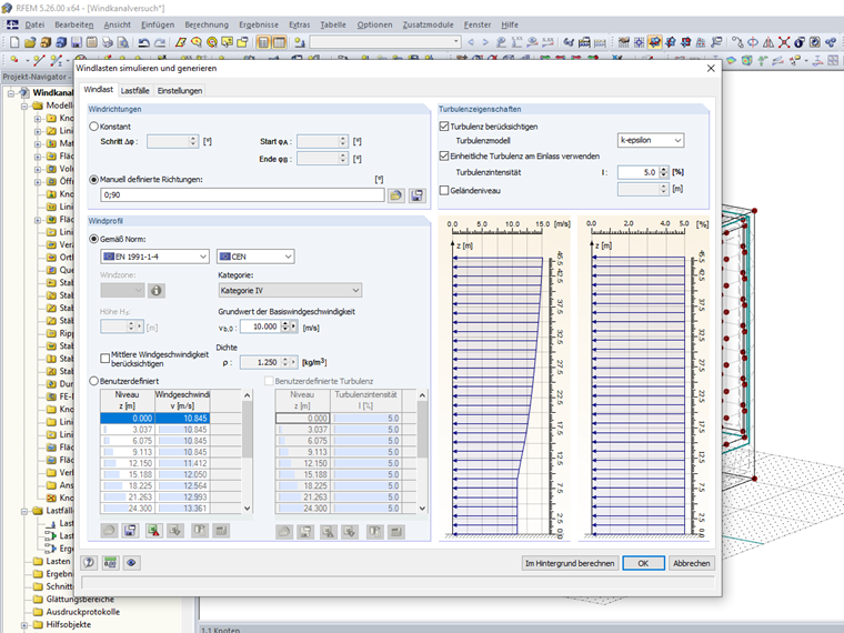 Windbeschreibung in der Schnittstelle zu RWIND Simulation