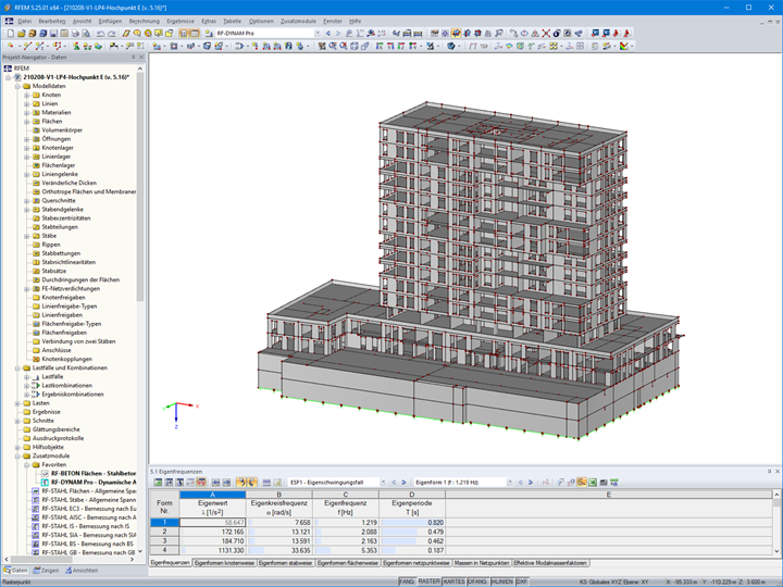 Modell des Wohnhochhauses in RFEM (© bauart Konstruktions GmbH & Co. KG)