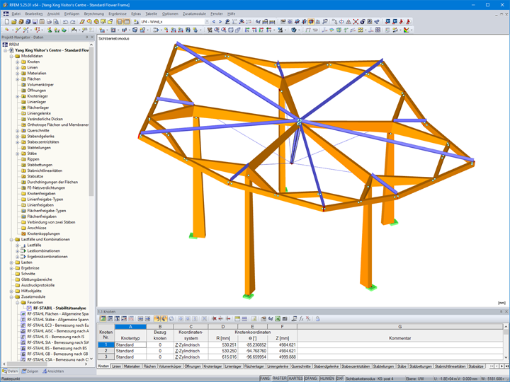 3D-Modell eines Einzelelements in RFEM (© Jing Kong & Associates Consulting Structural Engineers Inc.)