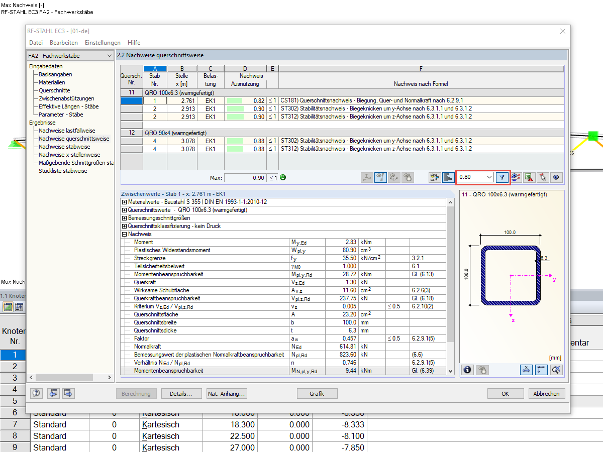Filter nach allen Nachweisen größer 0.8