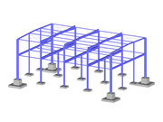 Stahltragwerk mit Fundamenten