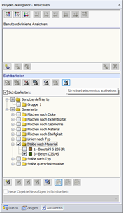 Sichtbarkeitsmodus aufheben