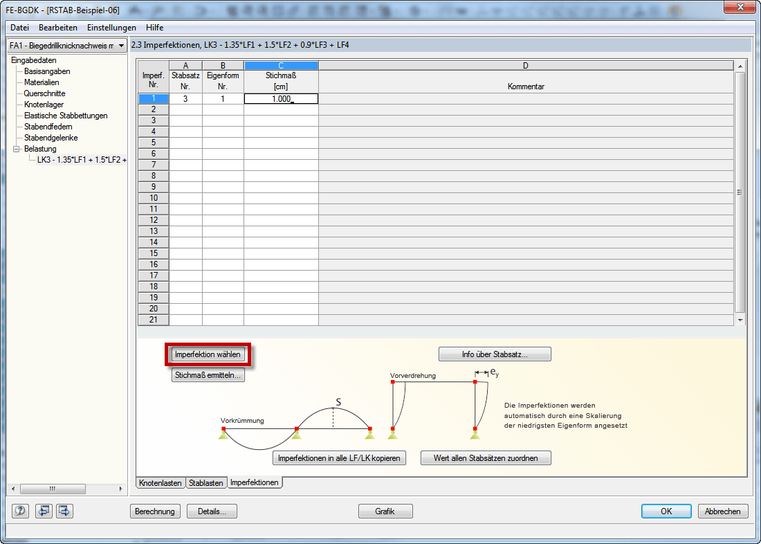 Imperfektion wählen