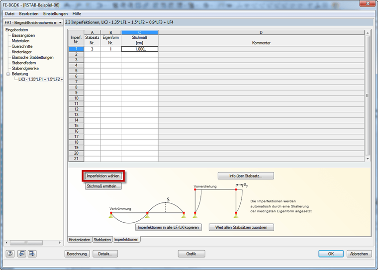 Imperfektion wählen