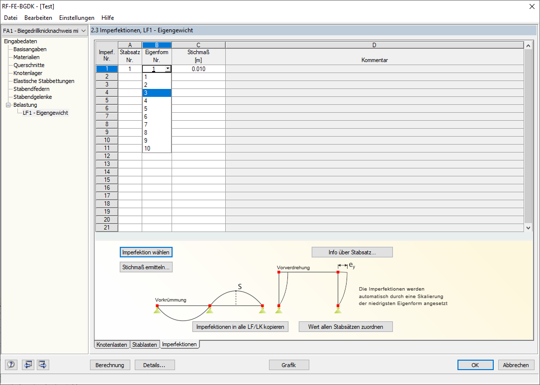 Imperfektion auswählen