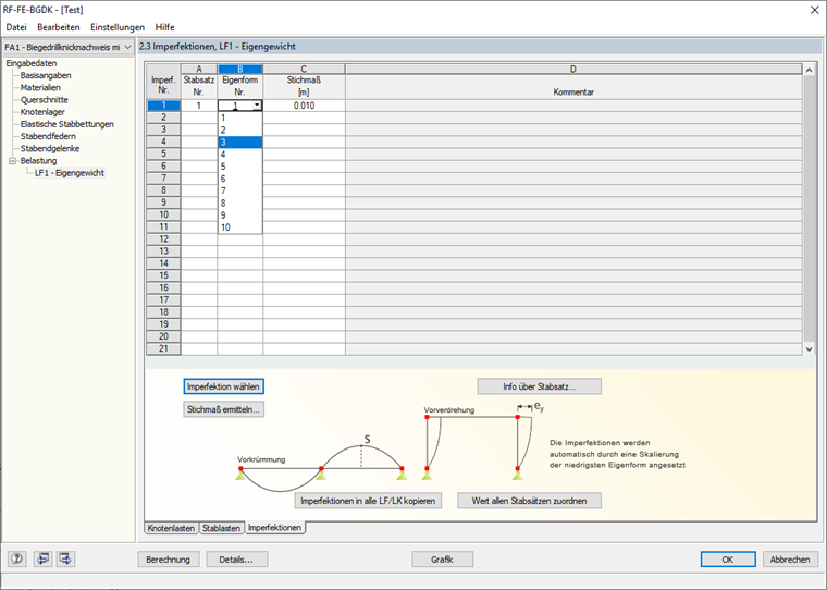 Imperfektion auswählen