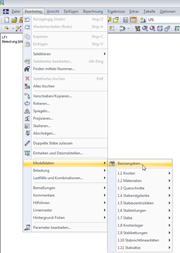 Basisangaben über Menü