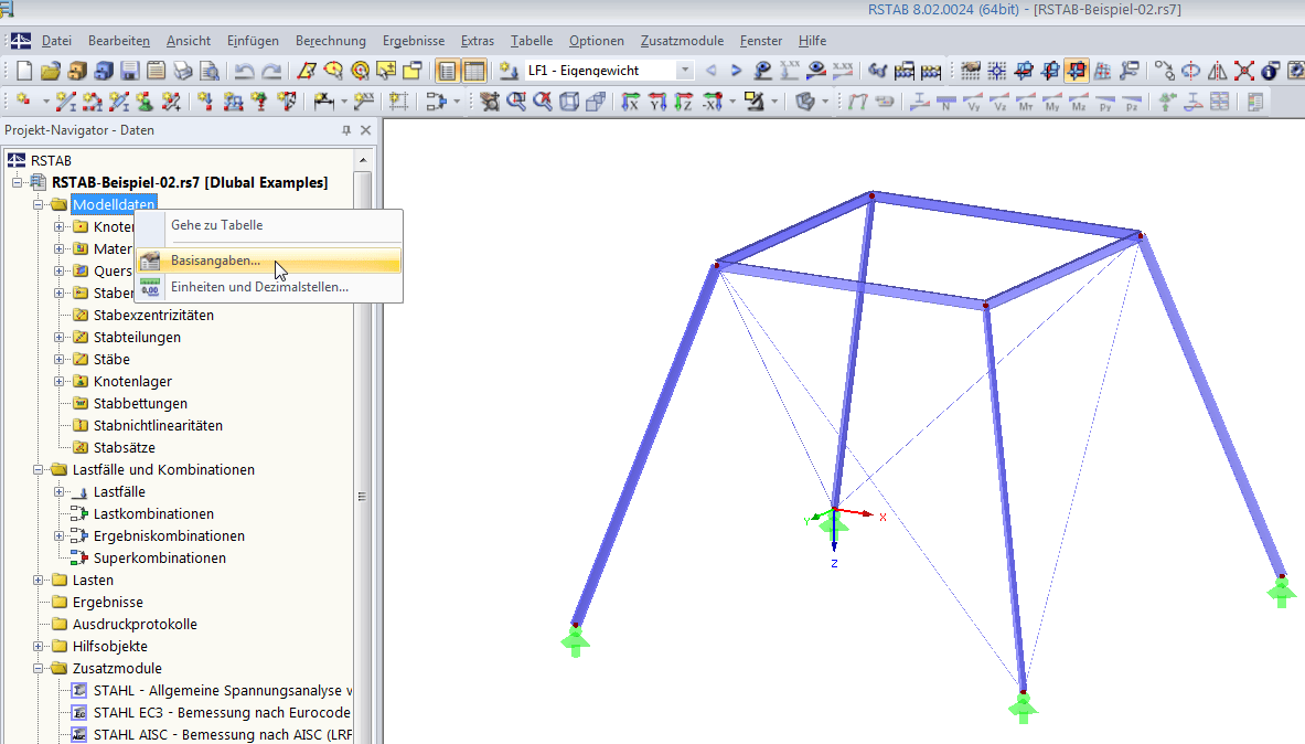 Basisangaben über Navigator