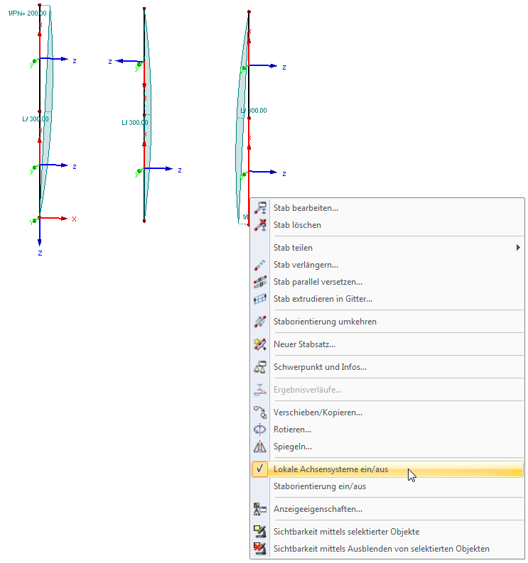 Lokale Achsensysteme ein/aus