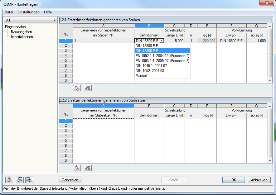 Definitionsart auswählen